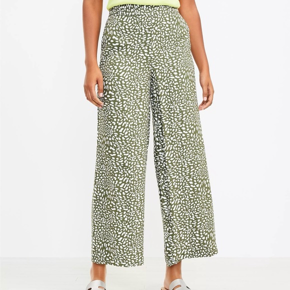 NWT LOFT Wide Leg Animal Print Pants - Picture 1 of 8